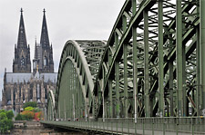 Cologne rail bridge and Cathedral